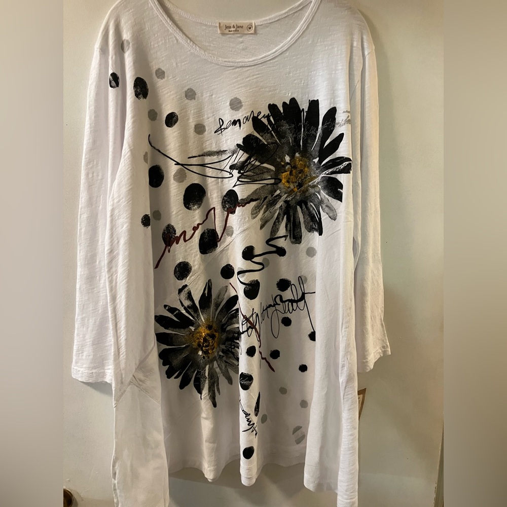Retro Mineral Washed Tunic with Linen Contrast